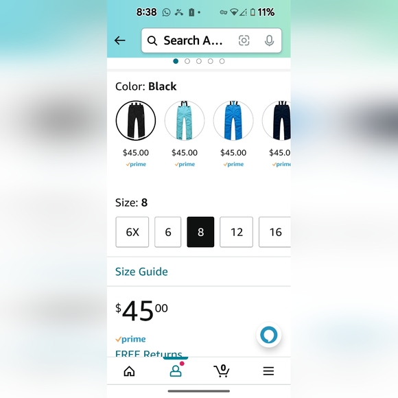 Phibee Unisex, Black, Adjustable, size 8/10 Waterproof snow/ski pants. - Picture 10 of 11